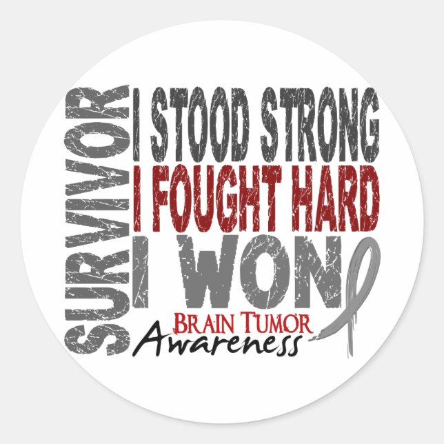 Brain Tumor Survivor 4 Classic Round Sticker (Front)