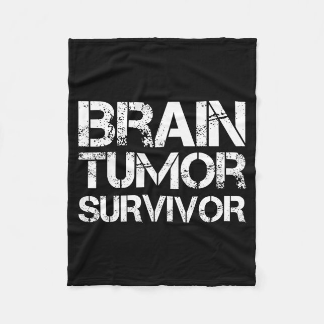 Brain Tumor Survivor For Brain Cancer Awareness Da Fleece Blanket (Front)