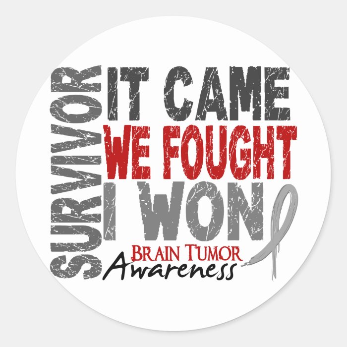 Brain Tumor Survivor It Came We Fought I Won Round Stickers