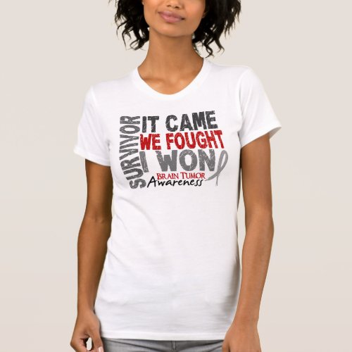 Brain Tumor Survivor It Came We Fought I Won T_Shirt