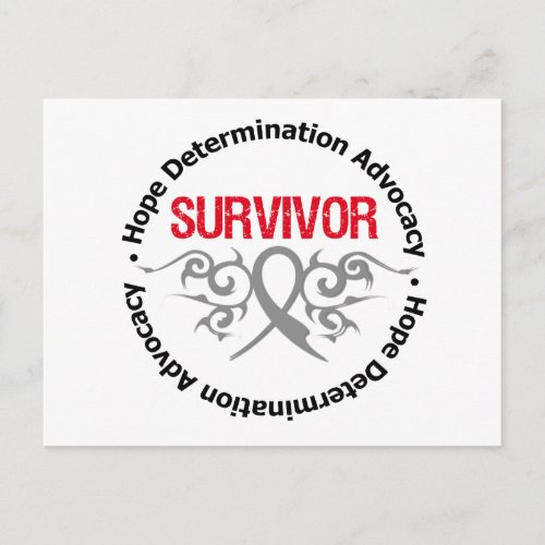 Brain Tumor Survivor Tribal Ribbon Postcard