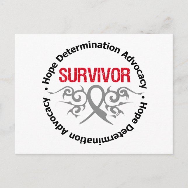 Brain Tumor Survivor Tribal Ribbon Postcard (Front)