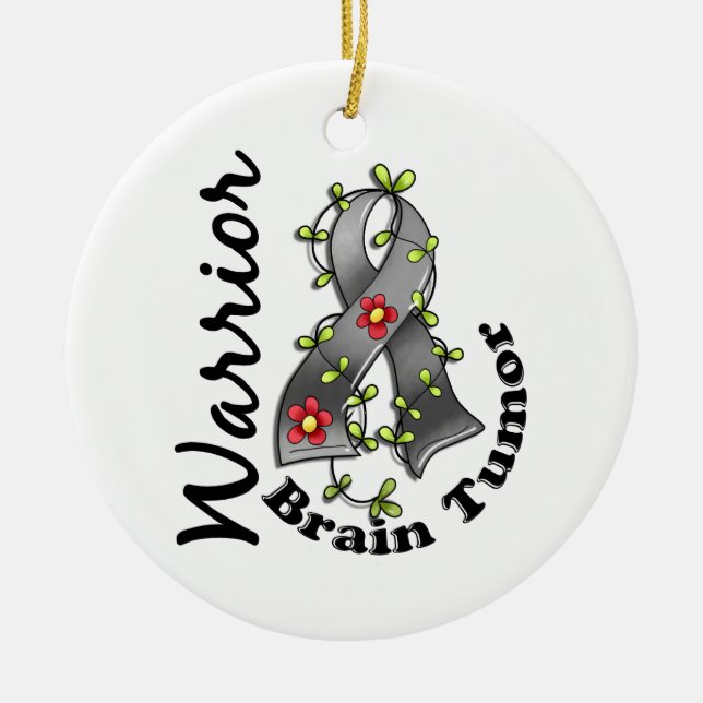 Brain Tumor Warrior 15 Ceramic Ornament (Front)