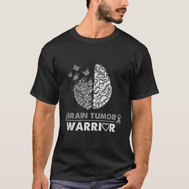Brain Tumor Warrior Brain Tumor Awareness T-Shirt (Front)