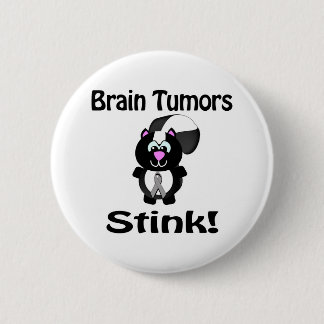 Brain Tumors Stink Skunk Awareness Design Pinback Button