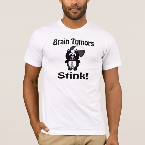 Brain Tumors Stink Skunk Awareness Design T_Shirt