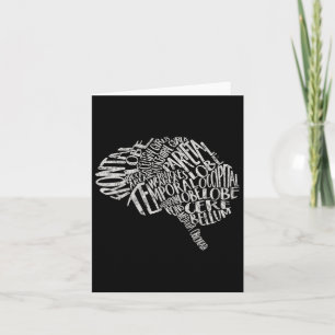 Brain Typography Rn Neuroscience Nurse Neurologist Card