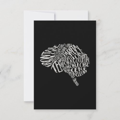 Brain Typography RN Neuroscience Thank You Card