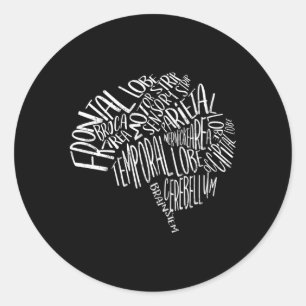 Brain Typography Rn Nurse Neurologist Classic Round Sticker