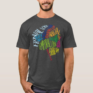 Brain Typography Word Bubble RN Neuroscience Nurse T-Shirt