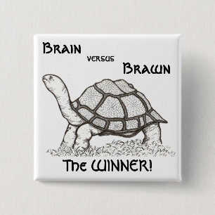 Brain vs. Brawn Badge Pinback Button