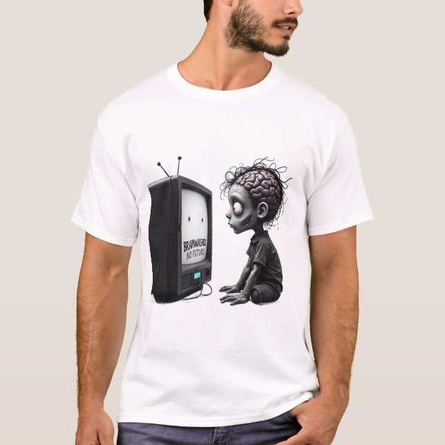 Brain Washed No Future – Edgy Dark Graphic Tee (Front)