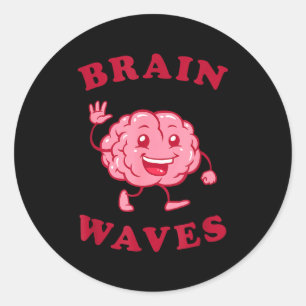 Brain waves - funny science biology classic round sticker