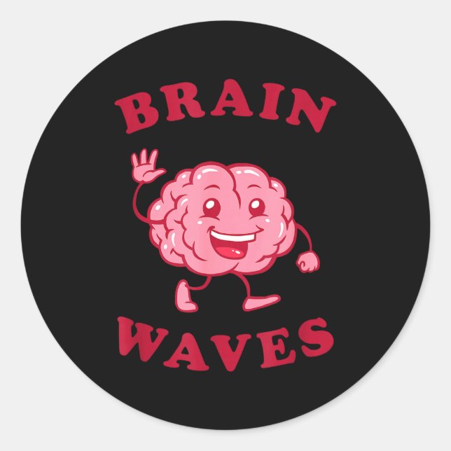 Brain waves - funny science biology  classic round sticker (Front)