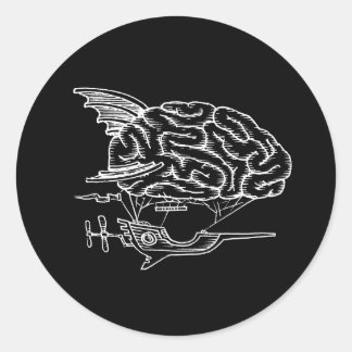 Brain Zeppelin Sticker (Black)