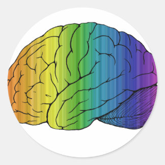 Brainbow Classic Round Sticker