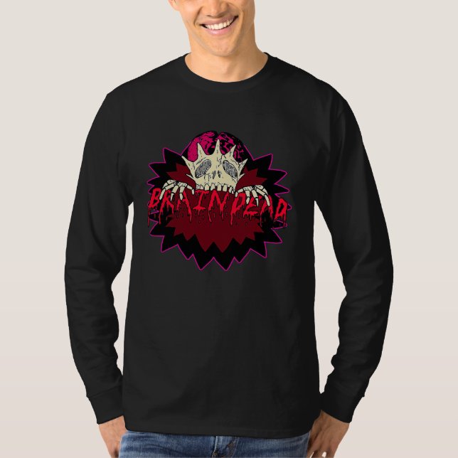 Braindead  Tired Zombie Halloween Pastel Goth Horr T-Shirt (Front)