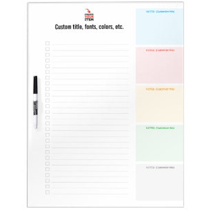 Braindump Custom EDITABLE minimalist checklist 5 Dry Erase Board