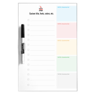 Braindump Custom EDITABLE minimalist checklist 5 Dry Erase Board