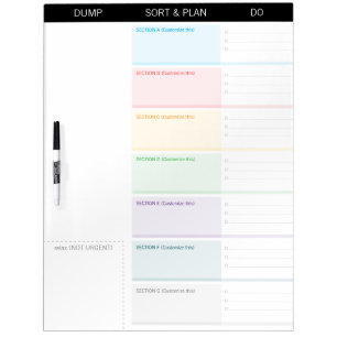 Braindump Custom EDITABLE minimalist checklist 7 Dry Erase Board