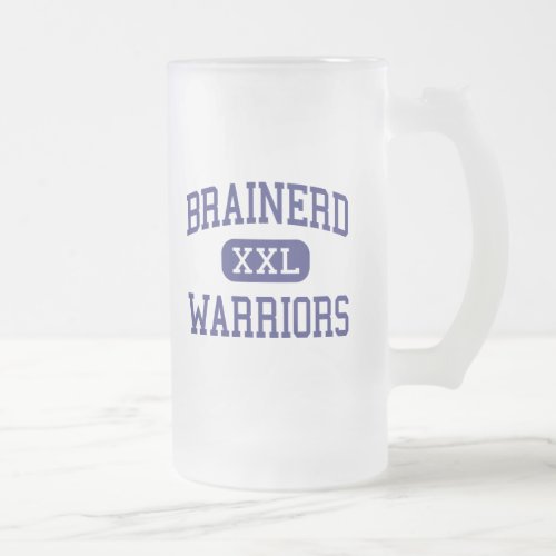 Brainerd _ Warriors _ High _ Brainerd Minnesota Frosted Glass Beer Mug