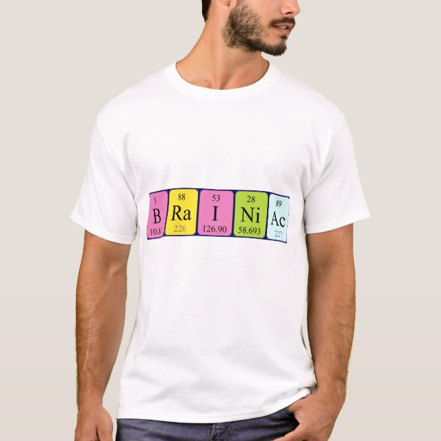 Brainiac periodic table name shirt (Front)