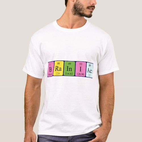 Brainiac periodic table name shirt