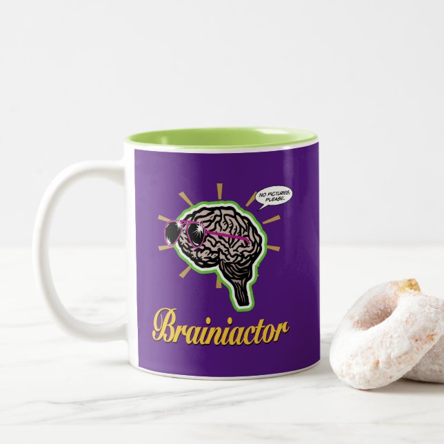 Brainiactor Purple Two-Tone Coffee Mug (With Donut)