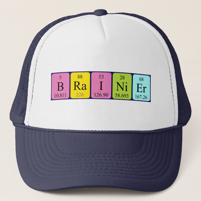 Brainier periodic table name hat (Front)
