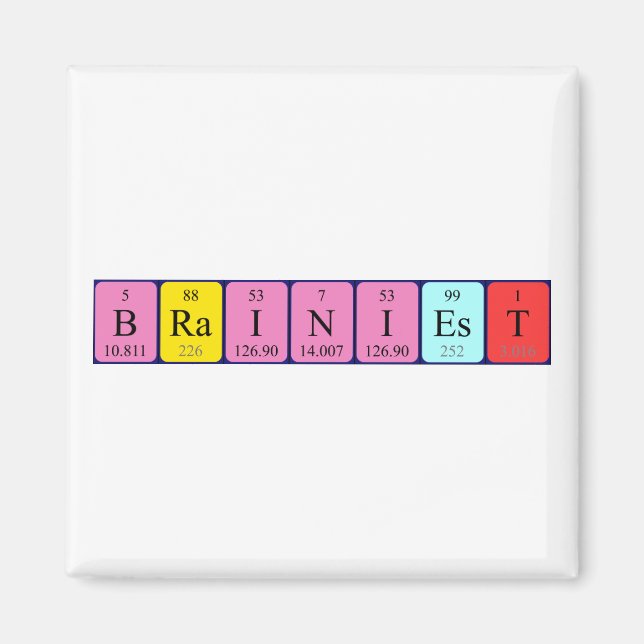 Brainiest periodic table name magnet (Front)