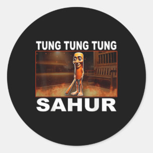 Brainrot Humor Gen Z Tung Tung Tung Sahur Funny Me Classic Round Sticker