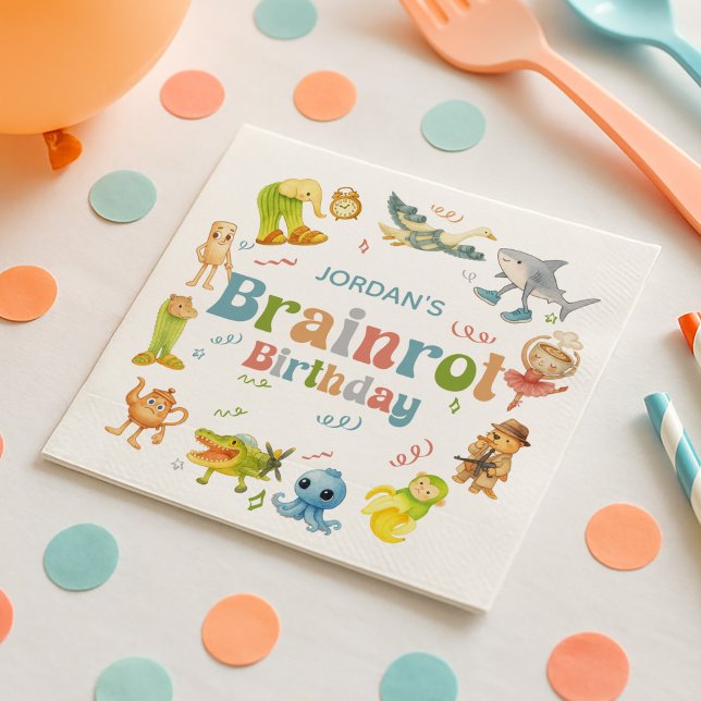 Brainrot Meme Birthday Party Napkins (Creator Uploaded)