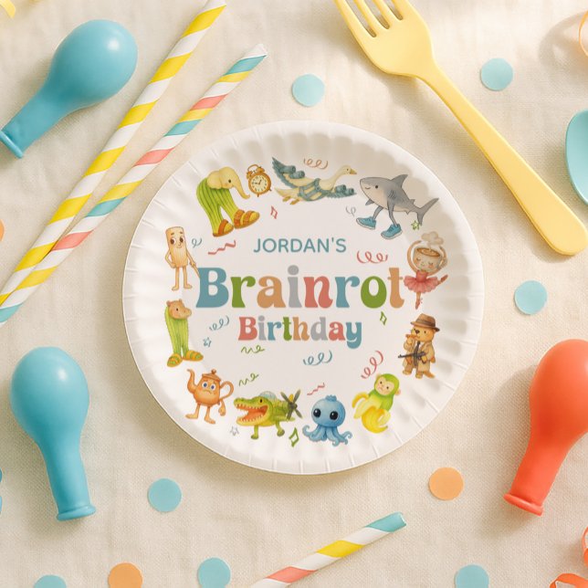 Brainrot Meme Birthday Party Paper Plates (Creator Uploaded)