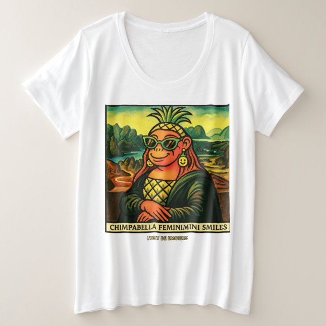 Brainrot POP Chimpabella Feminimini Smiles Plus Size T-Shirt (Design Front)