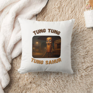 BrainRots Tung Tung Tung Sahur  Throw Pillow