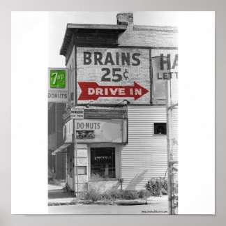 Brains 25 Cents Color Poster