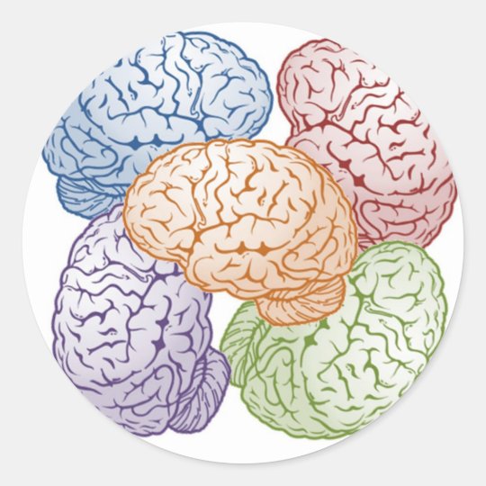 Brains Classic Round Sticker