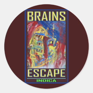 BRAINS ESCAPE INDICA CLASSIC ROUND STICKER