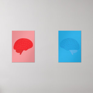 Brains in Red & Blue Wall Art Sets