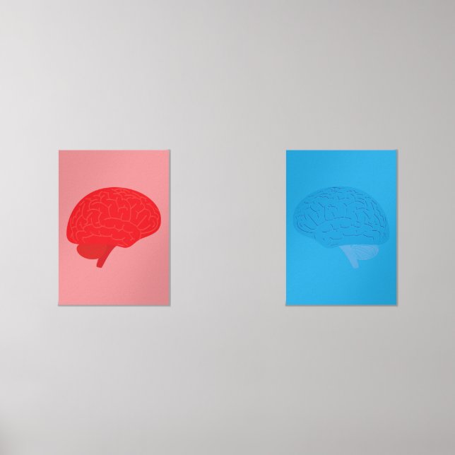 Brains in Red & Blue Wall Art Sets (Front)