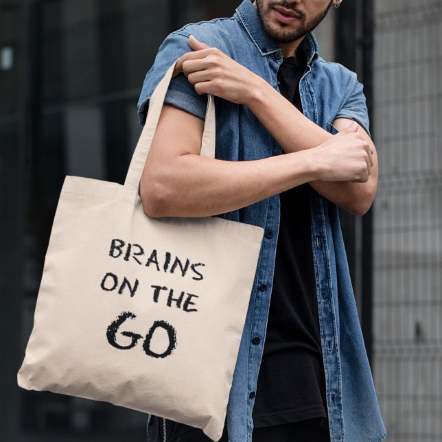 Brains on the Go Stylish Teacher Student Graduate Tote Bag (Get yours today and add a touch of intellect to your everyday style.)