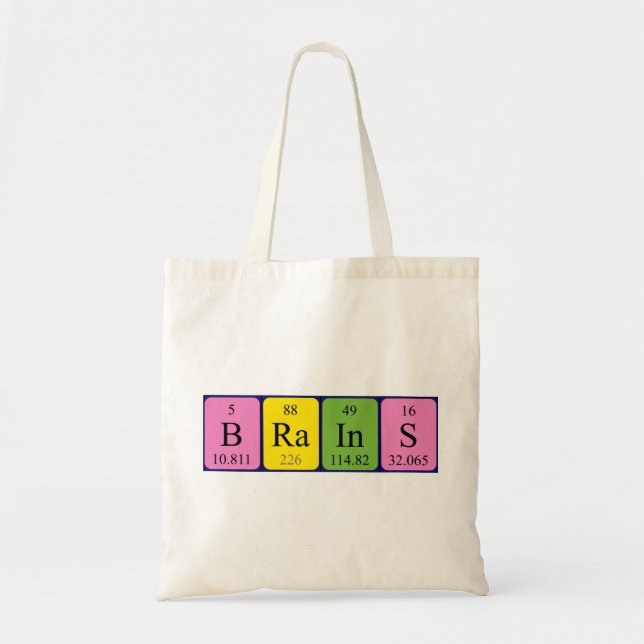 Brains periodic table name tote bag (Front)
