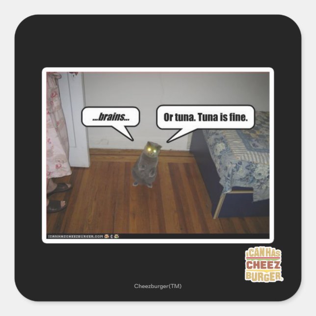 brains square sticker (Front)