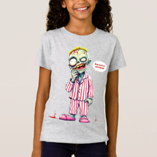  Brains taste better with ketchup! Zombie in pajam T-Shirt