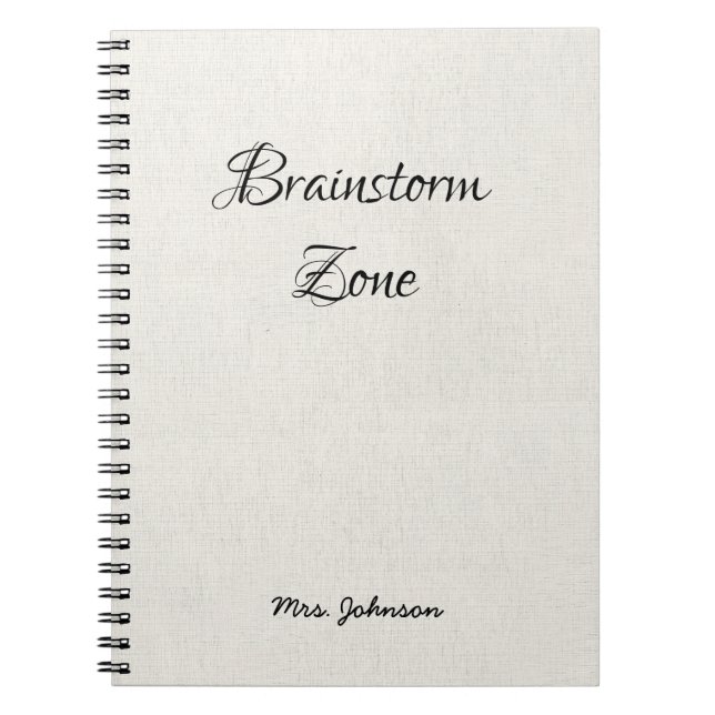 Brainstorm  Zone White Notebook (Front)