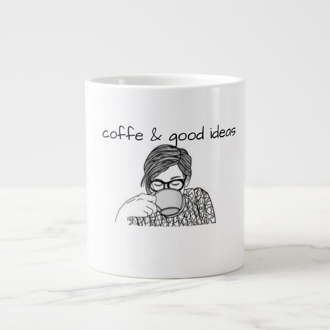 brainstorming cafe giant coffee mug (Front)