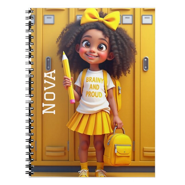 “Brainy and Proud” Locker Series – Spiral Notebook (Front)