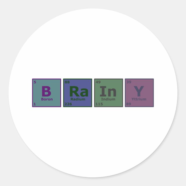 Brainy Classic Round Sticker (Front)