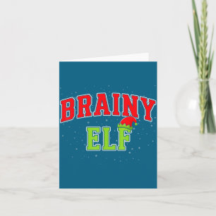 Brainy Elf Christmas Family Matching Group Xmas Card