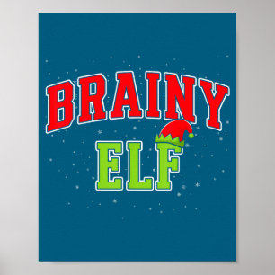 Brainy Elf Christmas Family Matching Group Xmas  Poster